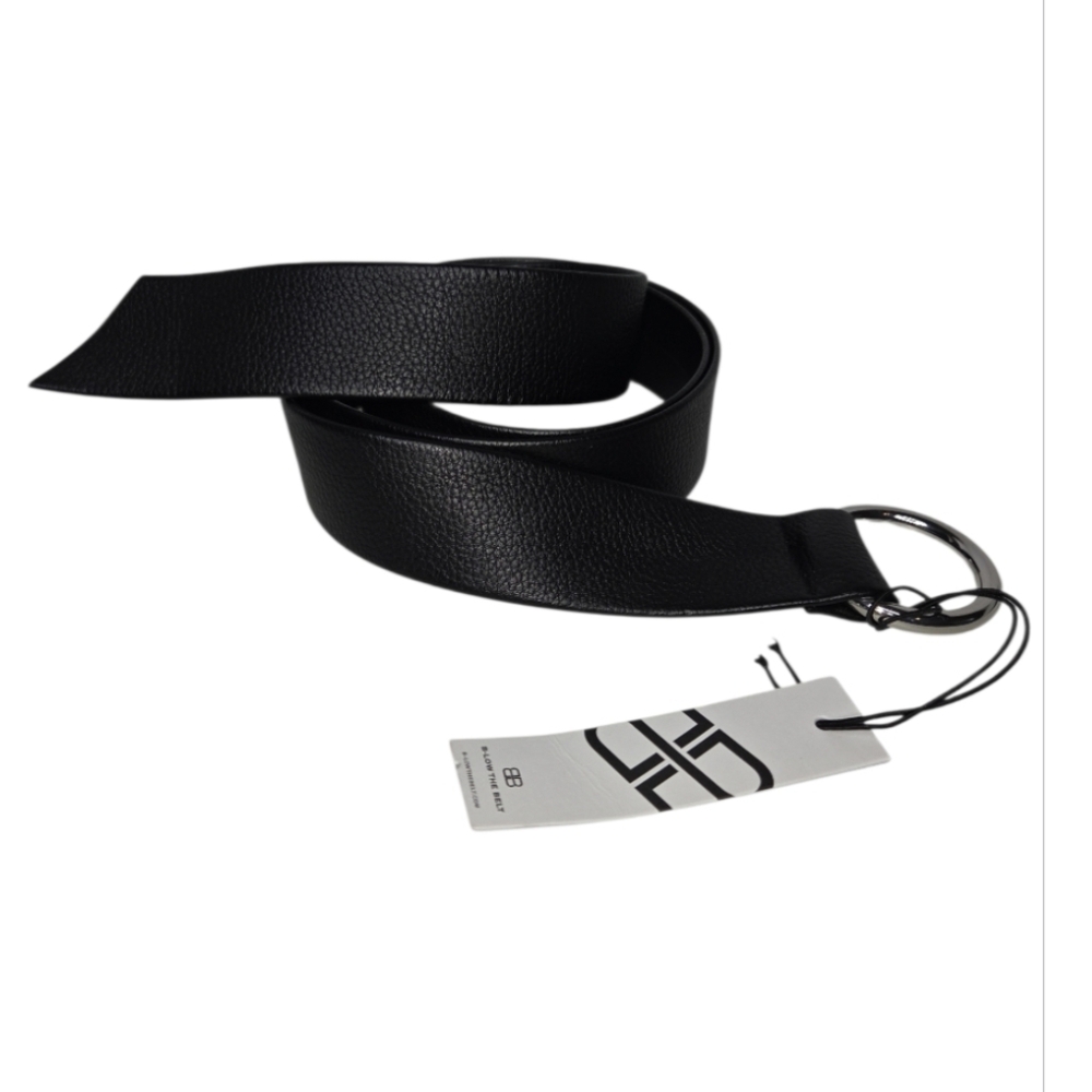 B-Low The Belt Mia Black & Silver Faux Leather Belt One Size NWT